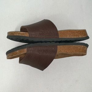 Birkenstock Dark Brown Textured Sandals